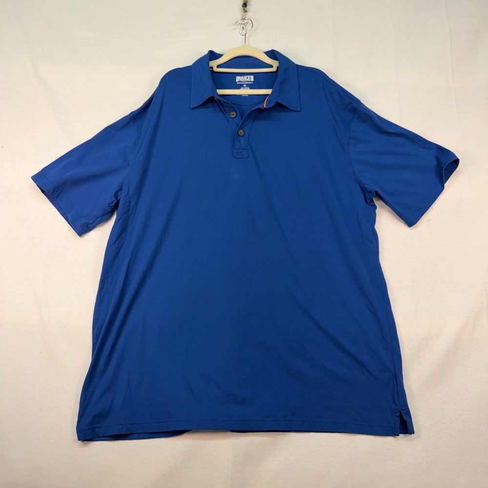 Duluth Trading Co Spillfighter Longtail T Polo Shirt Mens XL Blue Cotton Jersey
